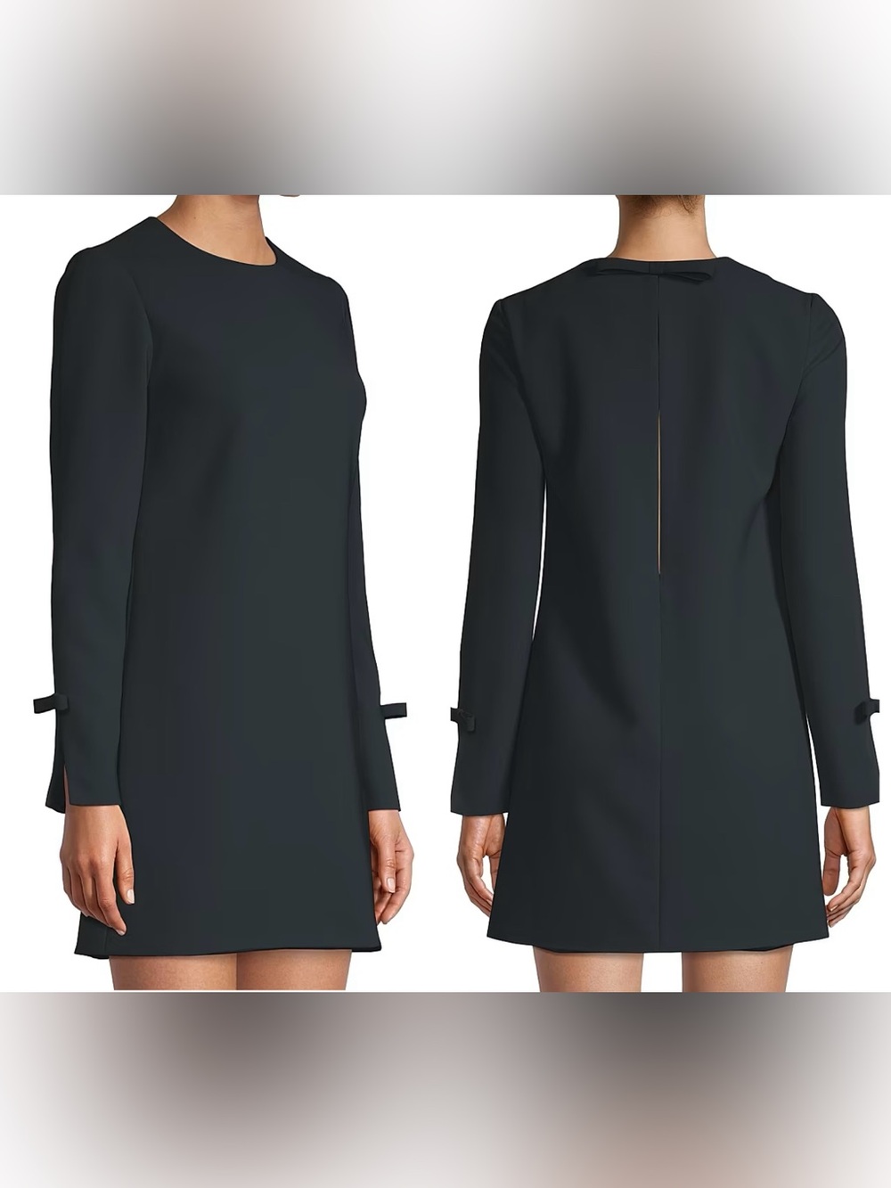 Sachin & Babi Women's Blue Round Neck Lily Split-Sleeve Bow Mini Dress Size 14